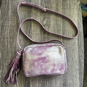 HOBO Gorgeous leather distressed Purple Crossbody Bag